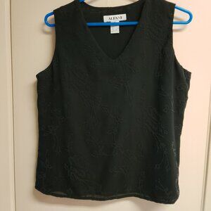 Women's Vintage Alfani Black Beaded Top Size 10